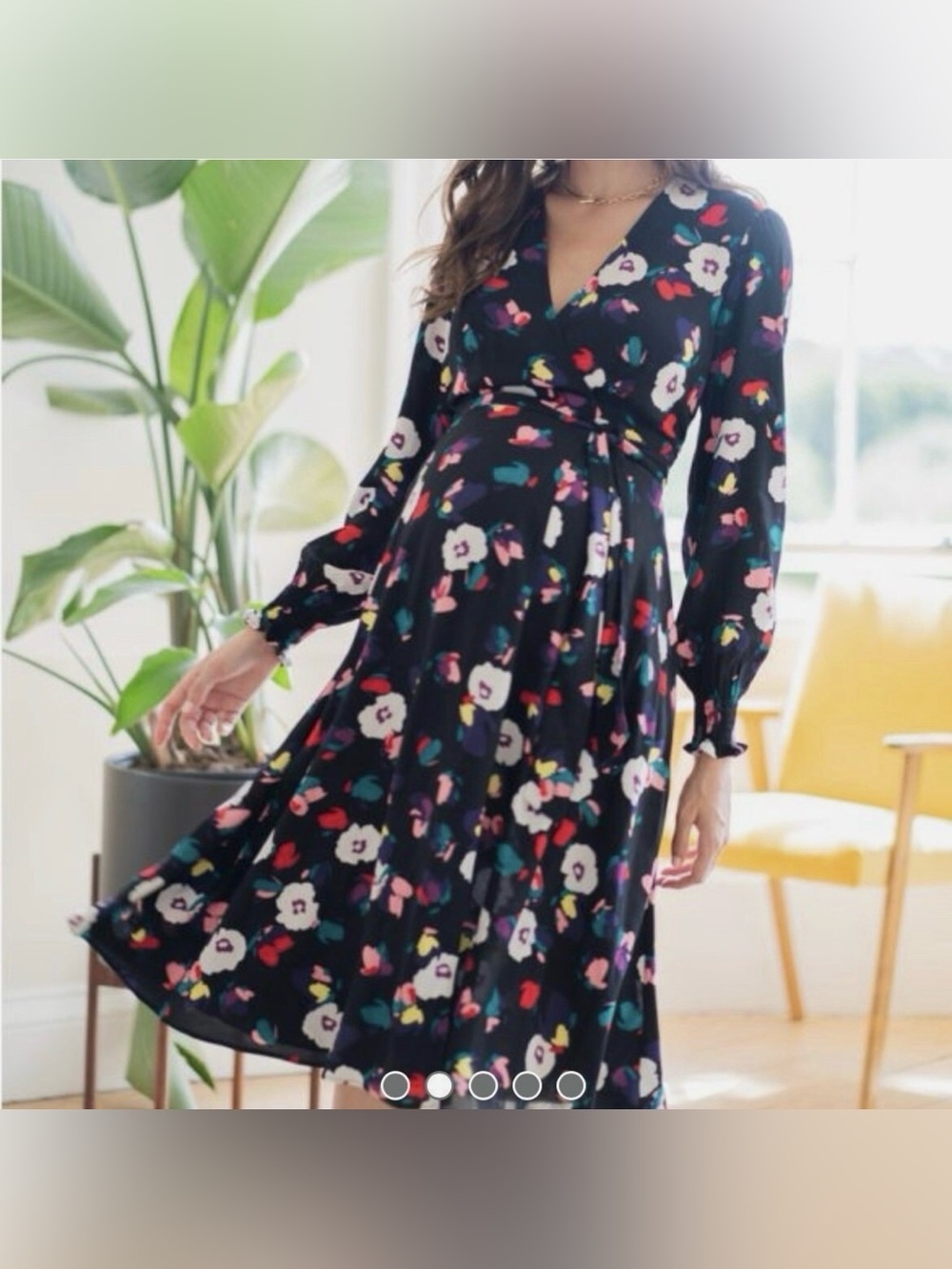 Seraphine Daryl Maternity Nursing Floral Wrap Midi Dress US 16 NWT